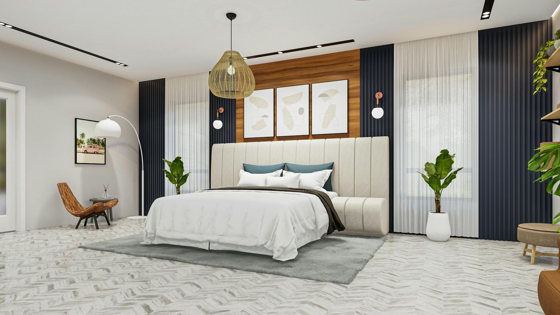 Dormitor contemporan design minimal